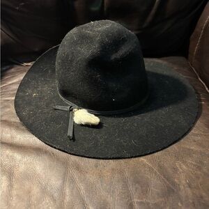 Bradford Western by Resistol Black Pure Wool Rounded Dome Cowboy Hat
